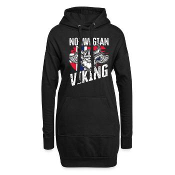 Norwegen Wikinger - Hoodie-Kleid - Schwarz - Vorne