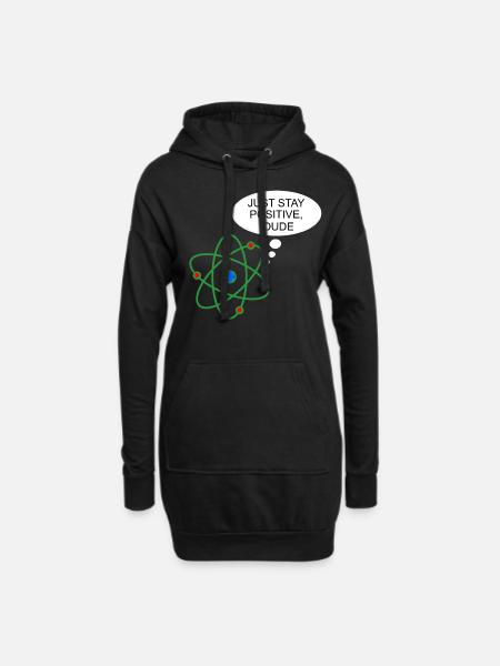 Proton Drôle Science Chimie Physique Nerd - Sweat-shirt à capuche long Femme - noir