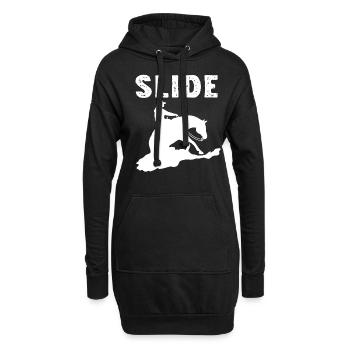 Sliding Stop Westernreiten Reining Geschenk - Hoodie-Kleid - Schwarz - Vorne