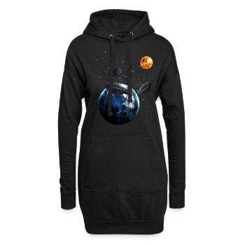 Universum - Hoodie-Kleid - Schwarz - Vorne