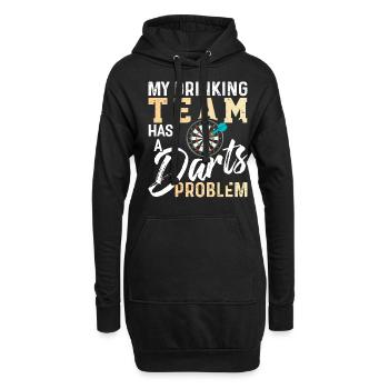 Fléchettes Dart Dartboard Bullseye Dart Arrow Cadeau - Sweat-shirt à capuche long Femme - noir - Devant