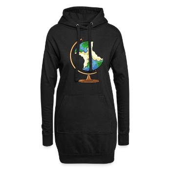 Globus Erde Apfel Klimaschutz Klimawandel - Hoodie-Kleid - Schwarz - Vorne