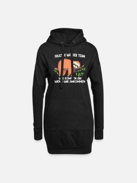 Faultier Wander Team Wir Kommen An Wenn Wir Ankomm - Hoodie-Kleid - Schwarz