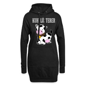 Kuhflüsterer Kuh Lustig Geschenk Bauer Landwirt - Hoodie-Kleid - Schwarz - Vorne
