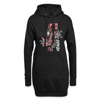 Filles de Kendo - Sweat-shirt à capuche long Femme - noir - Devant