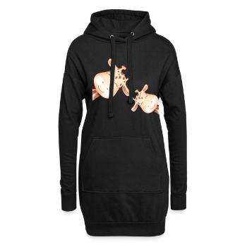 Les girafes - Sweat-shirt à capuche long Femme - noir - Devant