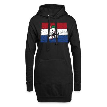 Hamster soldat Pays-Bas tireur de fusil militaire - Sweat-shirt à capuche long Femme - noir - Devant