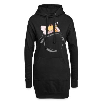 Schlafende und schlumende Giraffe - Hoodie-Kleid - Schwarz - Vorne