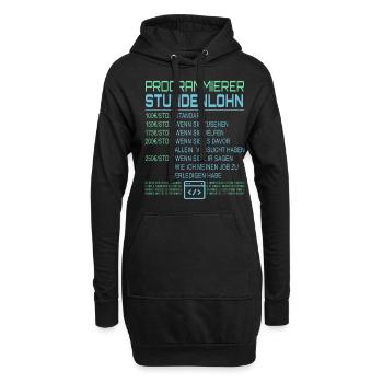 Programmierer Stundenlohn - Hoodie-Kleid - Schwarz - Vorne