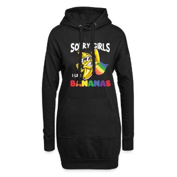 Désolé les filles j'aime Bananas Gay Gay LGBT Party - Sweat-shirt à capuche long Femme - noir - Devant