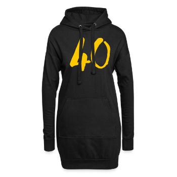 40 runder Geburtstag vierzig - Hoodie-Kleid - Schwarz - Vorne