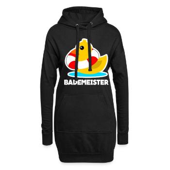 Bademeister Bade Ente und Rettungsring - Hoodie-Kleid - Schwarz - Vorne