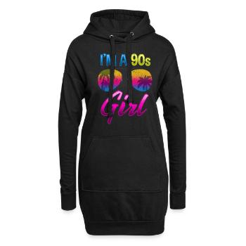 Retro 90er Jahre Hawaii Sonnenbrille für Mädchen - Hoodie-Kleid - Schwarz - Vorne