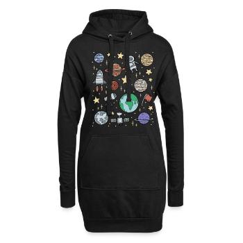 Univers Espace Espace - Sweat-shirt à capuche long Femme - noir - Devant