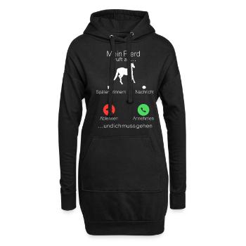 Mein Pferd ruft an Pferde Mädchen Reiterin Pferd T - Hoodie-Kleid - Schwarz - Vorne