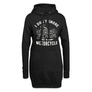 Je ne ronfle pas, je rêve que je suis un motard - Sweat-shirt à capuche long Femme - noir - Devant