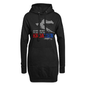Kroatien - Hoodie-Kleid - Schwarz - Vorne