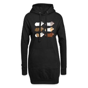 Cochon d'Inde animal de compagnie enfants tshirt cochon d'Inde - Sweat-shirt à capuche long Femme - noir - Devant
