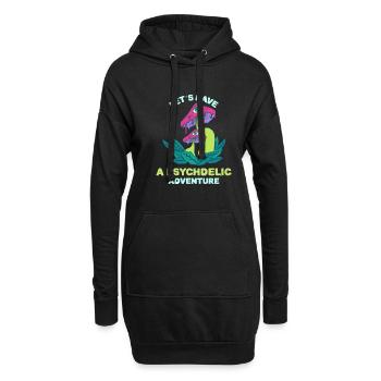 Champignons Mushroom Psychédelische Aventure Cadeau - Sweat-shirt à capuche long Femme - noir - Devant