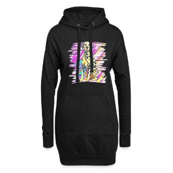Dalmatiner - Hoodie-Kleid - Schwarz - Vorne