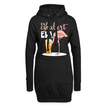 Lustiges es eskaliert eh Flamingo Party Design Par - Hoodie-Kleid - Schwarz - Vorne