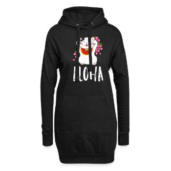 Chat agitant - Sweat-shirt à capuche long Femme - noir - Devant