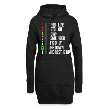 Motorradfahrer Geschenk Gangschaltung Motivation - Hoodie-Kleid - Schwarz - Vorne