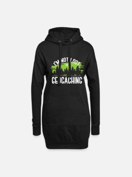 géocaching, cache, gps, géocache, géocacheur, logbu - Sweat-shirt à capuche long Femme - noir