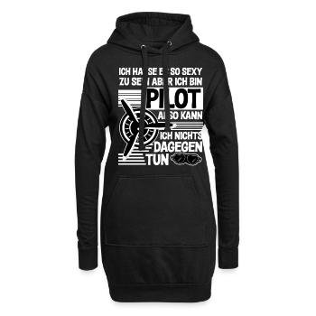 Pilot - Sexy Flieger Spruch - Hoodie-Kleid - Schwarz - Vorne