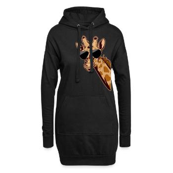 Giraffe Safari Afrika Zoo Savanne Zoowärter - Hoodie-Kleid - Schwarz - Vorne