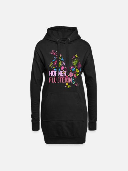 Huhn Bauernhof - Hoodie-Kleid - Schwarz