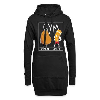 Potato Gym Before After GYM Shirt Gift Idea - Hoodie-Kleid - Schwarz - Vorne