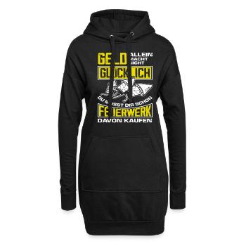 Pyrotechniker Raketen Feuerwerk Lustiger Spruch - Hoodie-Kleid - Schwarz - Vorne