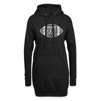 Ballon de rugby pour les fans de rugby | Cadeau de rugby vintage - Sweat-shirt à capuche long Femme - noir - Devant