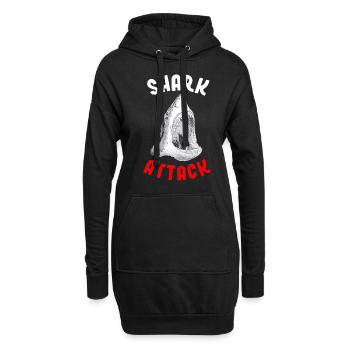 Shark Attack Danger Funny Beach Idée cadeau - Sweat-shirt à capuche long Femme - noir - Devant
