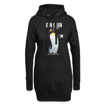 Gin Guin Penguin Gin Bartender Gin cadeau - Sweat-shirt à capuche long Femme - noir - Devant