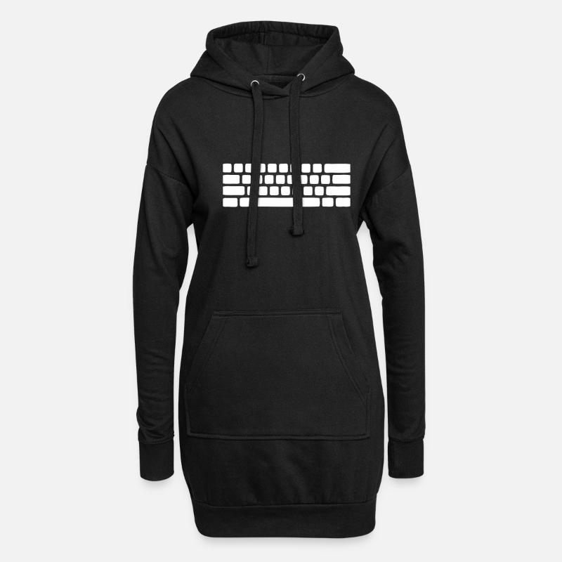 Computer Tastatur - Hoodie-Kleid - Schwarz