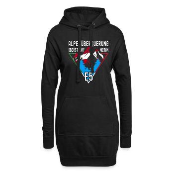 Alpenüberquerung Obertdorf Meran Route E5 - Hoodie-Kleid - Schwarz - Vorne