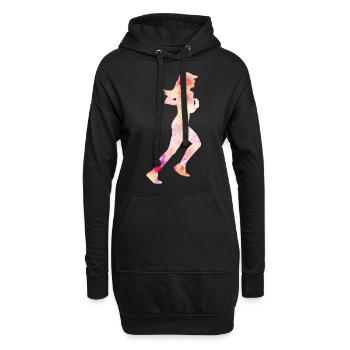 Jogging Courir Coureuse cadeau hommes femmes - Sweat-shirt à capuche long Femme - noir - Devant