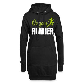 Vegan Runner courir Jogging Végétalien alimentation et - Sweat-shirt à capuche long Femme - noir - Devant