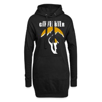 Klettern lustiger Bier Spruch - Hoodie-Kleid - Schwarz - Vorne