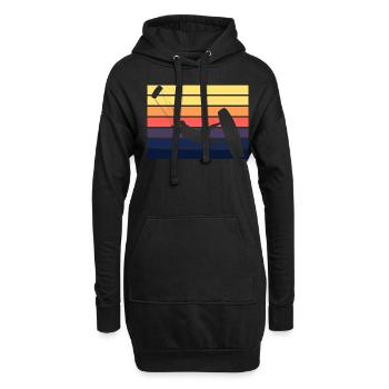 Kitesurf Kite rétro coucher de soleil - Sweat-shirt à capuche long Femme - noir - Devant