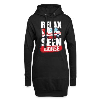 Relax I Have Seen Worse Design für einen - Hoodie-Kleid - Schwarz - Vorne