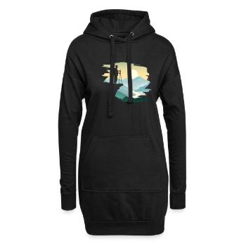 Errer - Sweat-shirt à capuche long Femme - noir - Devant