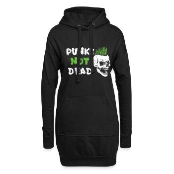 Punks Not Dead Anarchy Punker Totenkopf Skull Punk - Hoodie-Kleid - Schwarz - Vorne