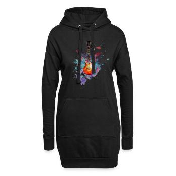 Guitariste guitare électrique - Sweat-shirt à capuche long Femme - noir - Devant