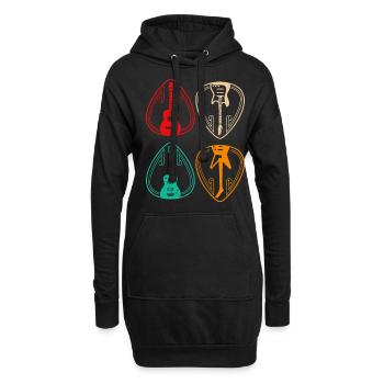 Vintage Guitar Pick Guitarist Gift - Hoodie-Kleid - Schwarz - Vorne
