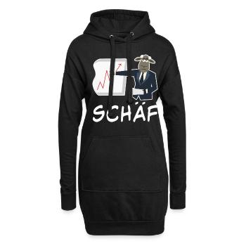 Schaf lustiger Chef Wortspiel Spruch - Hoodie-Kleid - Schwarz - Vorne
