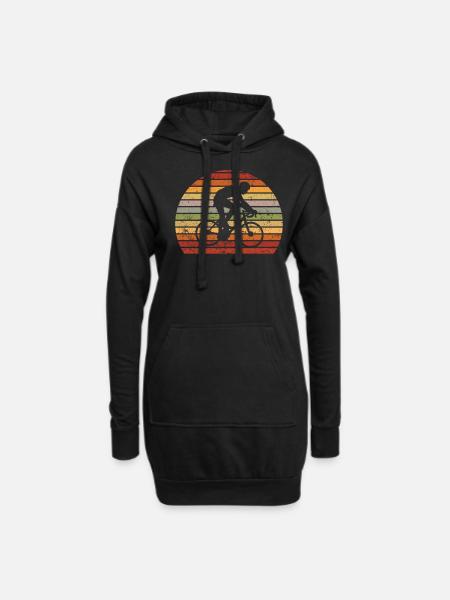 Radsport Fahrrad Radfahren Geschenk Geschenkidee - Hoodie-Kleid - Schwarz