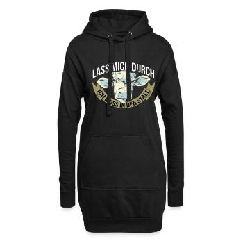 Ich muss in den Stall Rinderzüchter mit Viehzucht - Hoodie-Kleid - Schwarz - Vorne